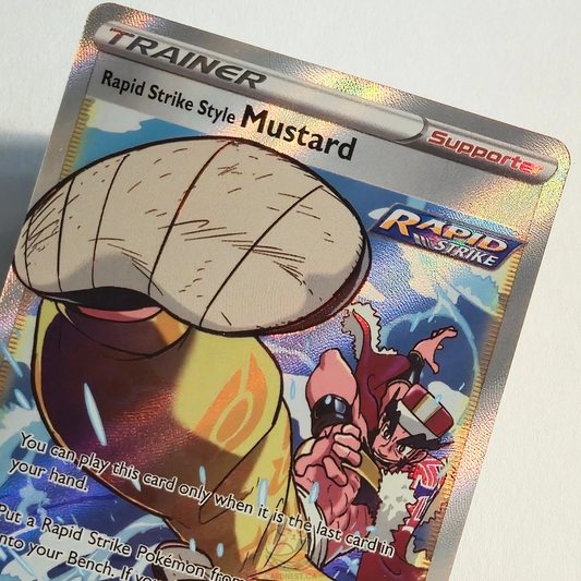 Rapid Strike Style Mustard TG27/TG30 Full Art Trainer Ultra Rare – Brilliant Stars – Near Mint – English
