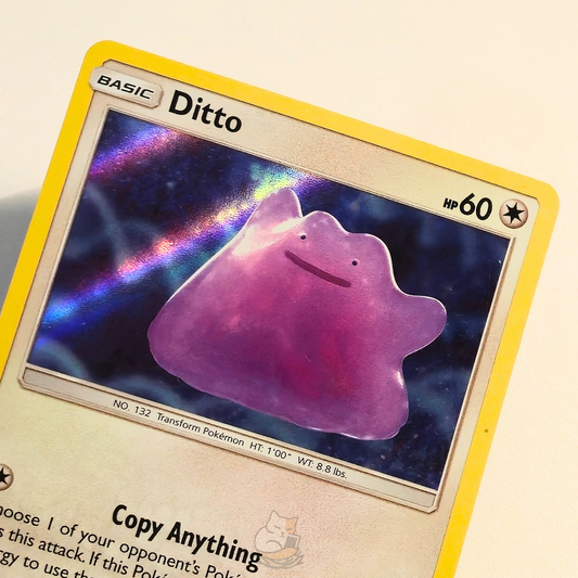 Ditto 17/18 Holo Rare Pokémon card from Detective Pikachu – Near Mint condition – close-up detail