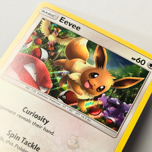 Eevee 48/68 Holo Rare Pokémon card from Hidden Fates – Near Mint condition – close-up detail