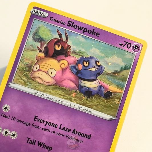 Galarian Slowpoke SWSH126 Black Star Promo Pokémon card from Sword & Shield – Near Mint condition – close-up detail