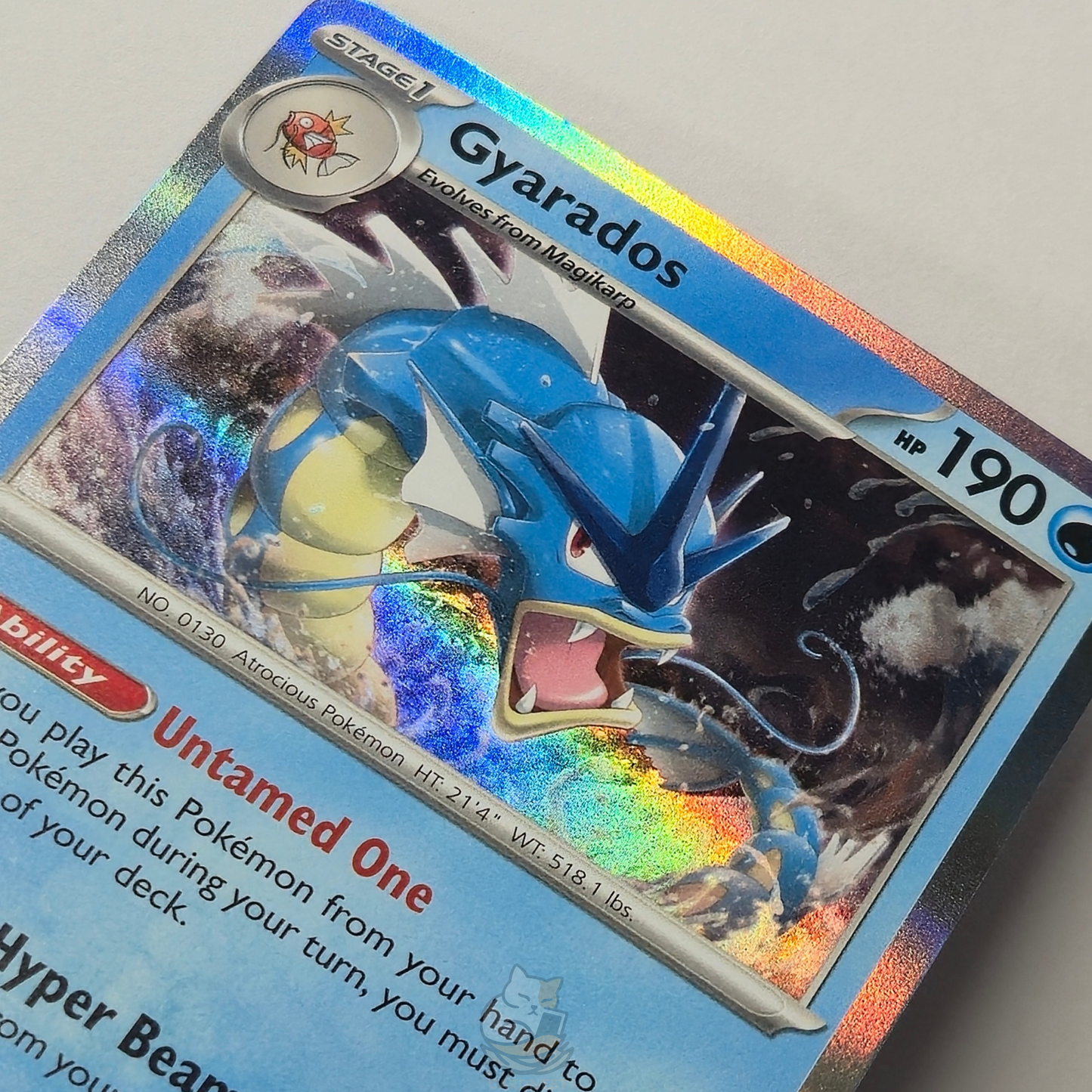 Gyarados Holo Pokémon card – card #130/165. High-quality photo from CardNest.