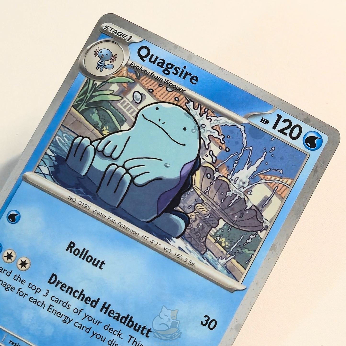 Quagsire SVP 156 Black Star Promo Pokémon card from Scarlet & Violet Black Star Promos – Near Mint condition – close-up detail