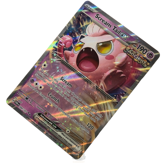 Scream Tail 094/167 Holo Rare Ex Double Rare Pokémon card from Twilight Masquerade – Near Mint condition - angled view