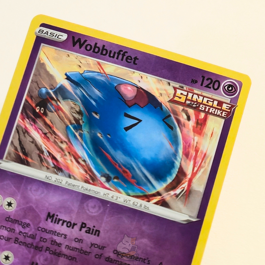 Wobbuffet 066/203 Reverse Holo Pokémon card from Evolving Skies – Near Mint condition – close-up detail