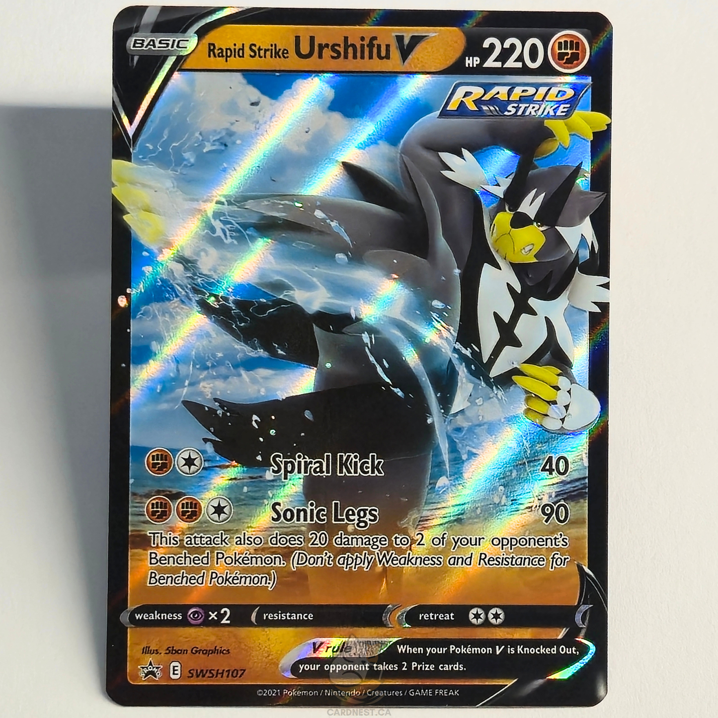 Rapid Strike Urshifu V SWSH107 Full Art Black Star Promo – Sword & Shield – Near Mint – English