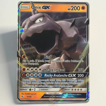 Onix GX 36/68 Full Art Ultra Rare – Hidden Fates – Near Mint – English
