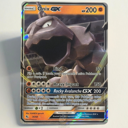 Onix GX 36/68 Full Art Ultra Rare – Hidden Fates – Near Mint – English