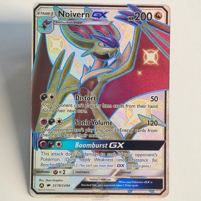 Noivern GX SV78/SV94 Full Art Shiny Holo Rare – Hidden Fates: Shiny Vault – Near Mint – English