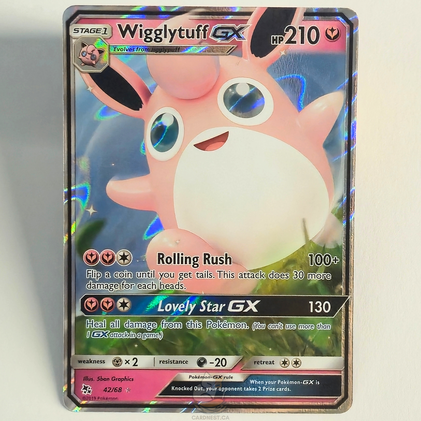 Wigglytuff GX 42/68 Full Art Ultra Rare – Hidden Fates – Near Mint – English