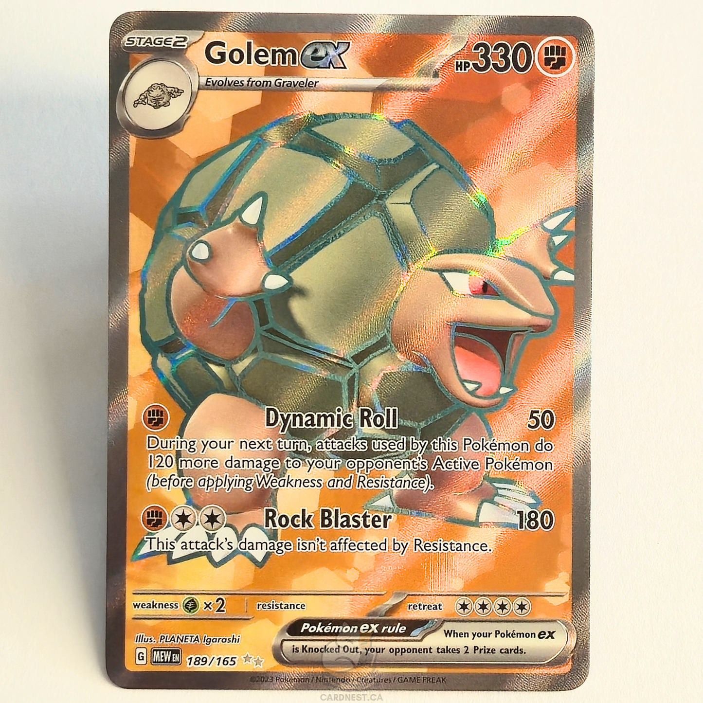 Golem ex 189/165 Full Art Ultra Rare – Scarlet & Violet 151 – Near Mint – English
