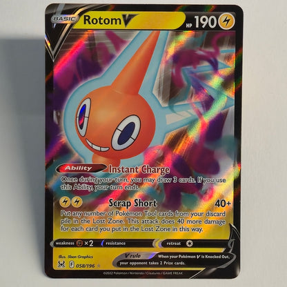 Rotom V 058/19 Full Art Ultra Rare – Lost Origin – Near Mint – English