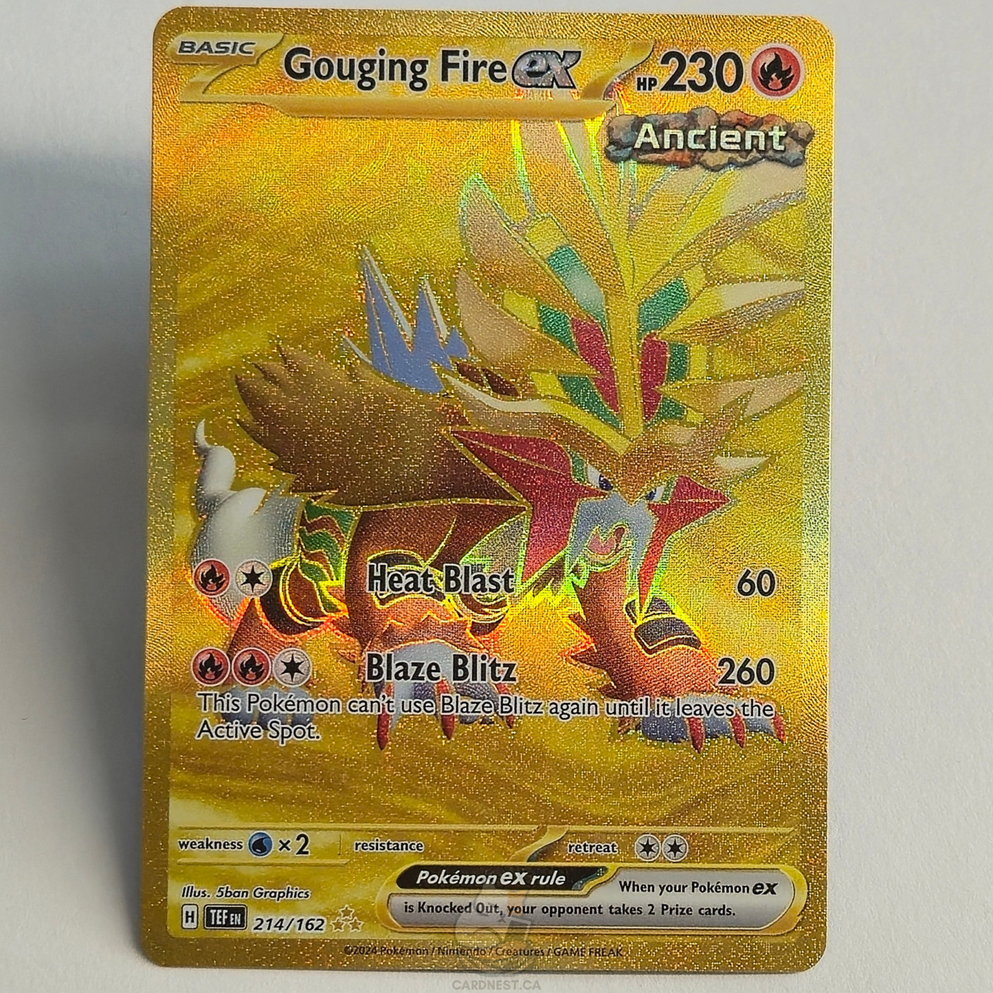 Gouging Fire Ex 214/162 Full Art Hyper Rare – Temporal Forces – Near Mint – English