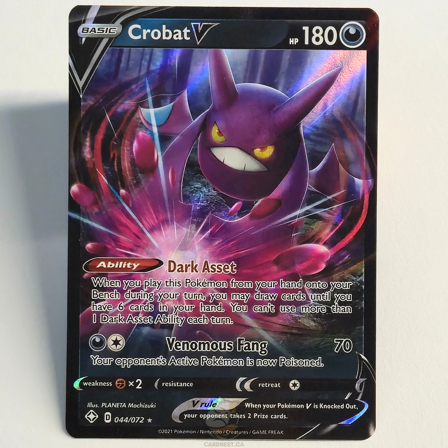 Crobat V 044/072 Full Art Ultra Rare – Shining Fates – Near Mint – English