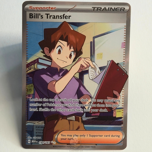 Bill's Transfer 194/165 Full Art Trainer Ultra Rare – Scarlet & Violet 151 – Near Mint – English