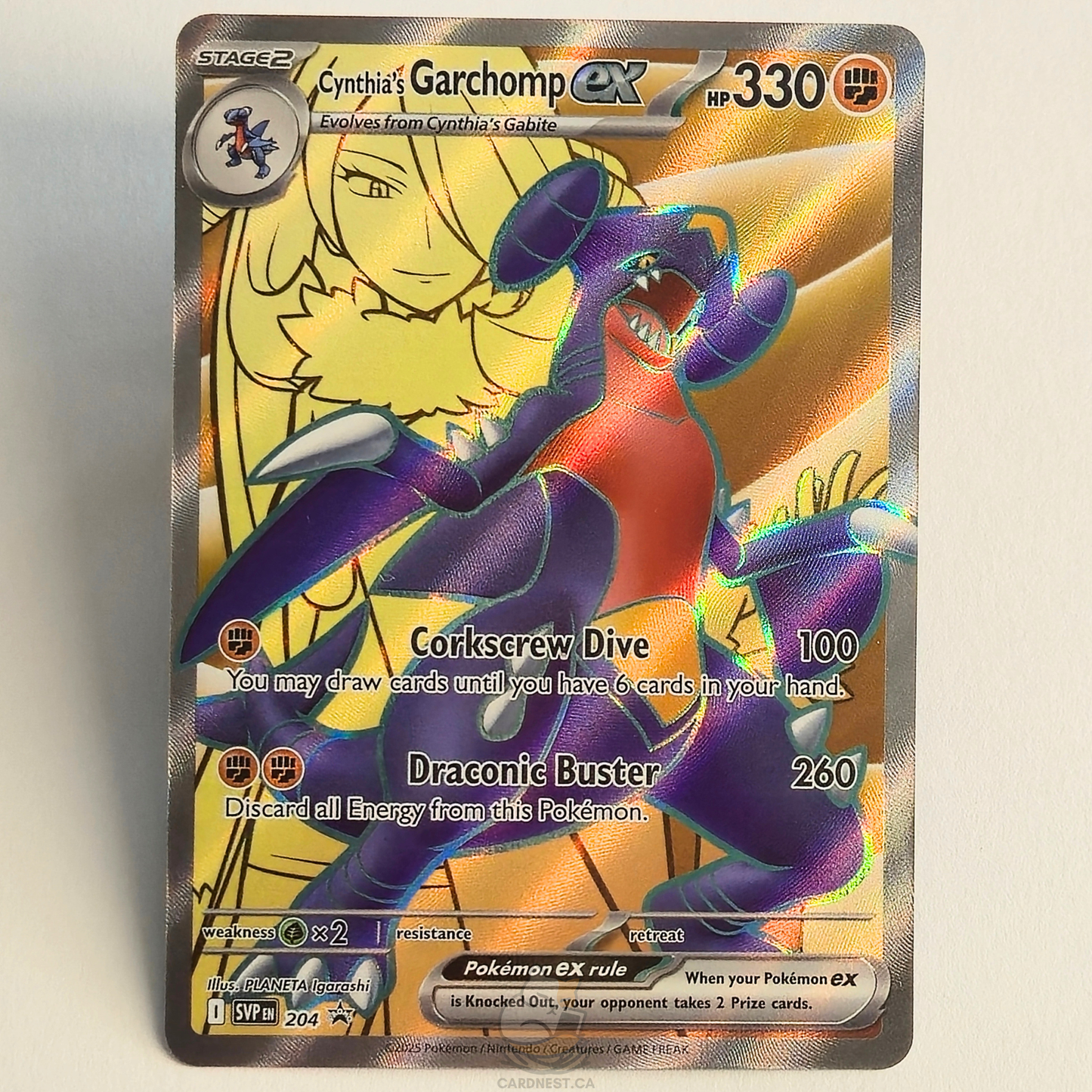 Cynthia's Garchomp ex 204 Full Art Black Star Promo – Scarlet & Violet – Near Mint – English