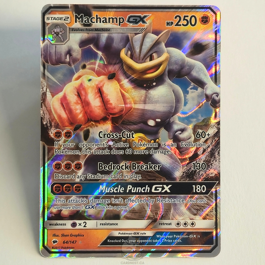 Machamp GX 64/147 Full Art Ultra Rare – Burning Shadows – Near Mint – English