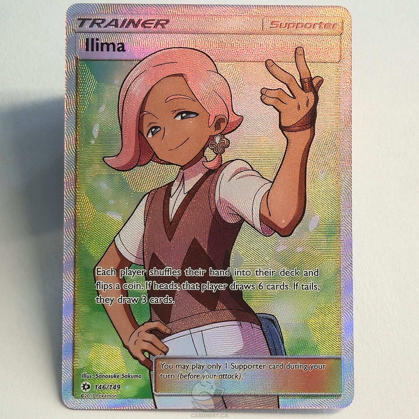 Ilima 146/149 Full Art Trainer Ultra Rare – Sun & Moon Base Set – Near Mint – English