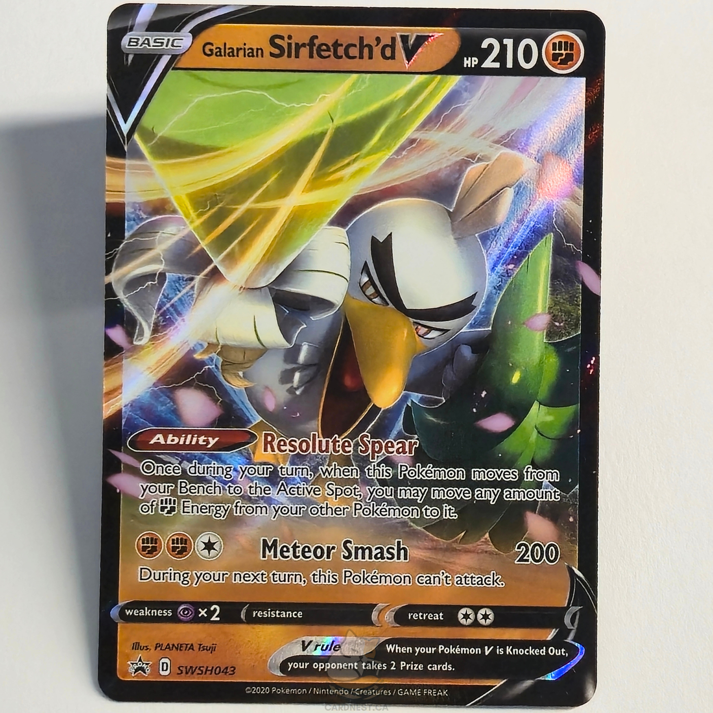 Galarian Sirfetch'D V SWSH043 Full Art Black Star Promo – Sword & Shield – Near Mint – English
