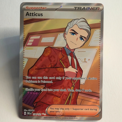 Atticus 134/131 Full Art Trainer Ultra Rare – Prismatic Evolutions – Near Mint – English