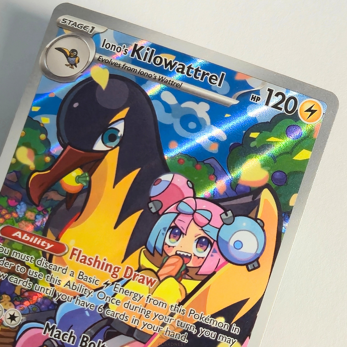 Iono's Kilowattrel 163/159 Full Art Illustration Rare – Journey Together – Near Mint – English