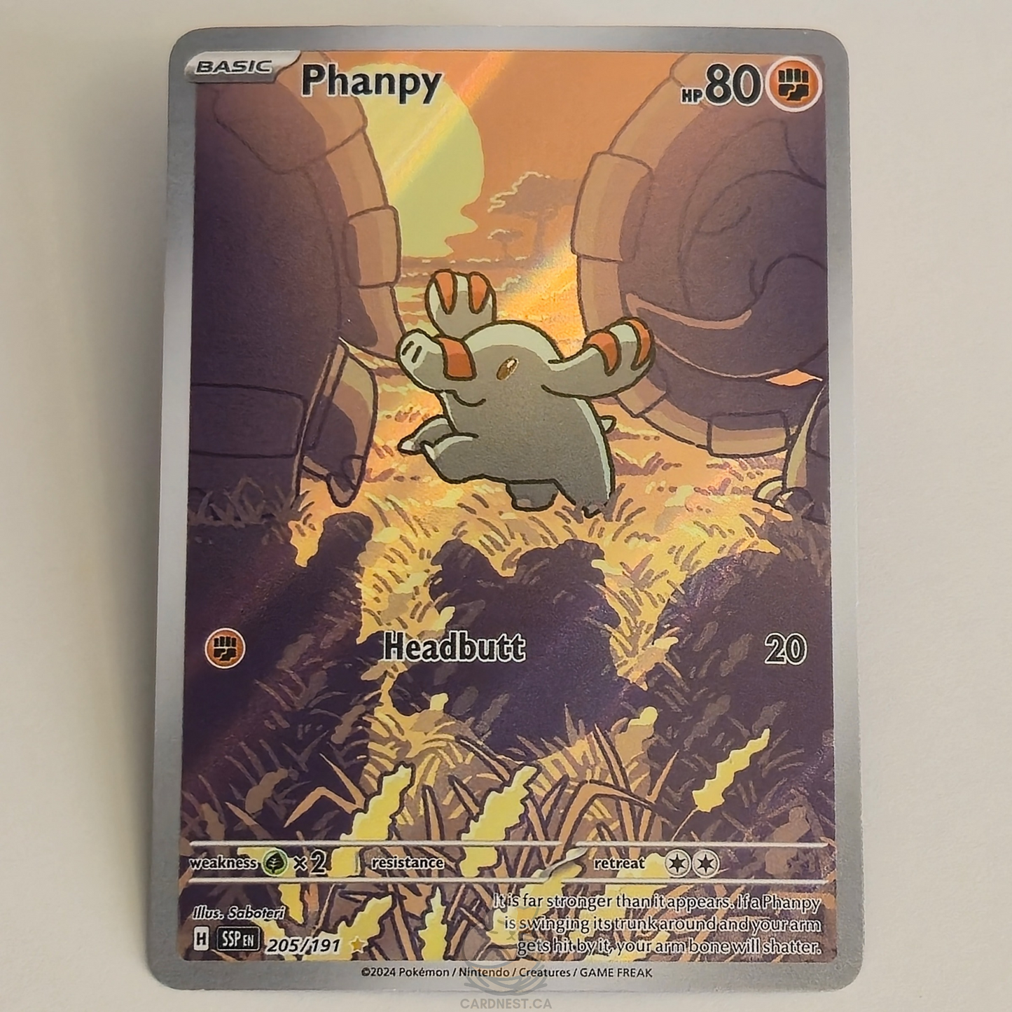 Phanpy 205/191 Full Art Illustration Rare – Surging Sparks – Near Mint – English