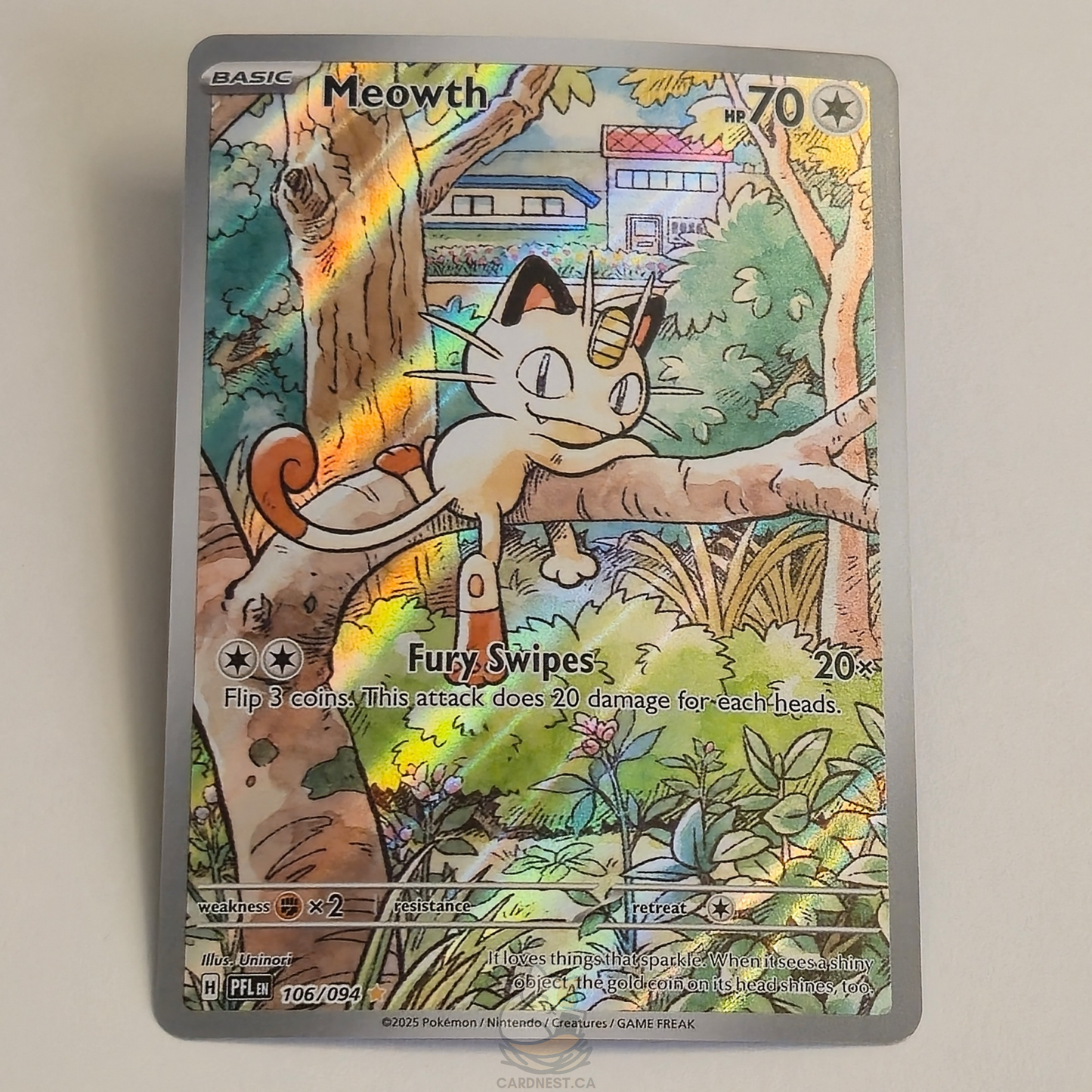 Meowth 106/094 Full Art Illustration Rare – Phantasmal Flames – Near Mint – English