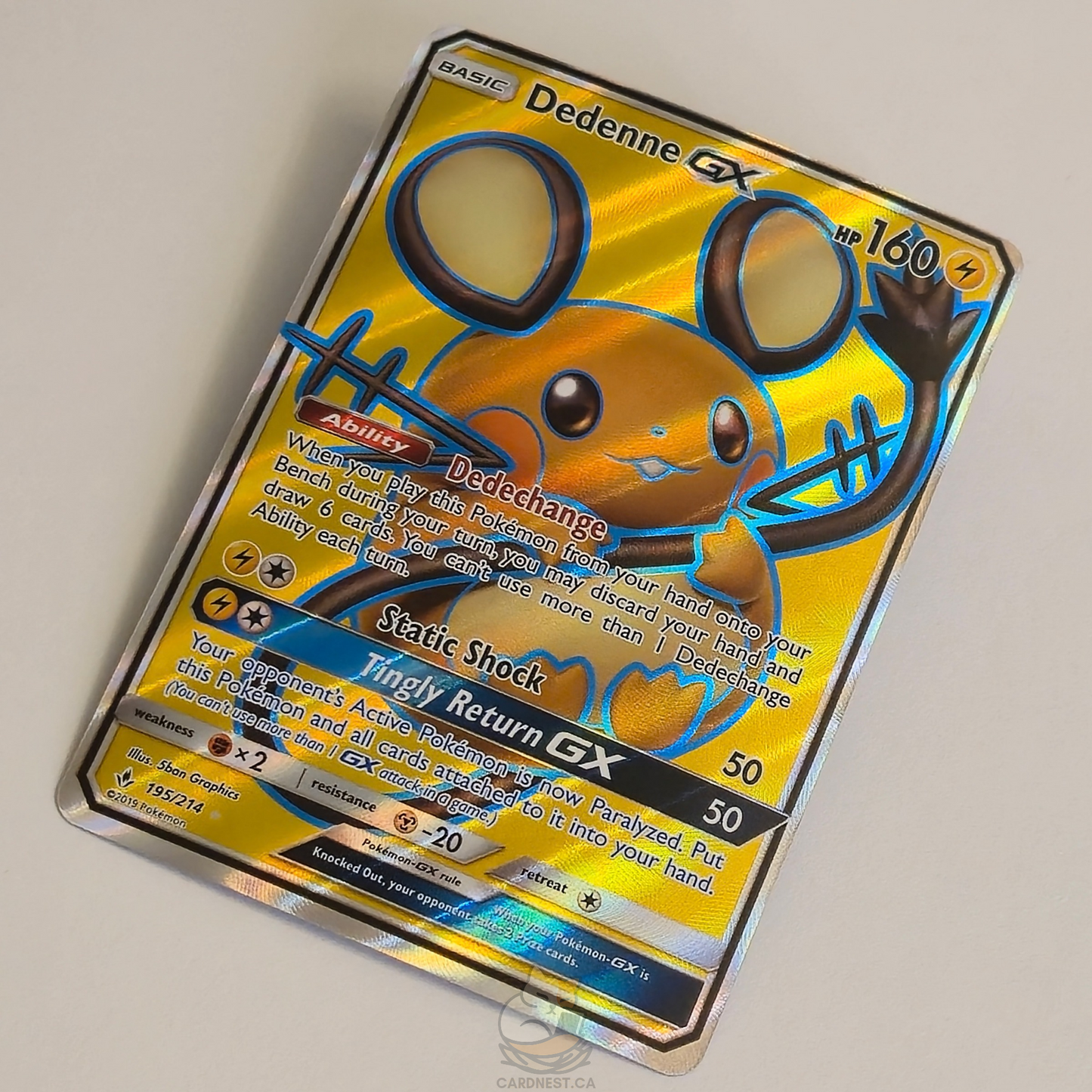 Dedenne Gx 195/214 Full Art Ultra Rare – Unbroken Bonds – Near Mint – English