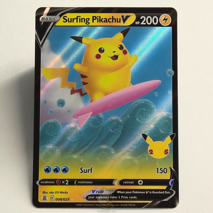 Surfing Pikachu V 008/025 Full Art Ultra Rare – Celebrations – Near Mint – English