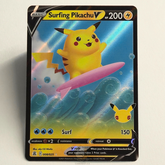 Surfing Pikachu V 008/025 Full Art Ultra Rare – Celebrations – Near Mint – English