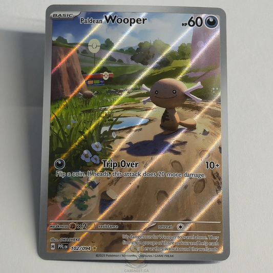 Paldean Wooper 102/094 Full Art Illustration Rare – Phantasmal Flames – Near Mint – English