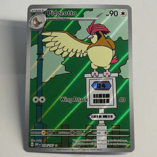 Pidgeotto 208/197 Full Art Illustration Rare – Obsidian Flames – Near Mint – English