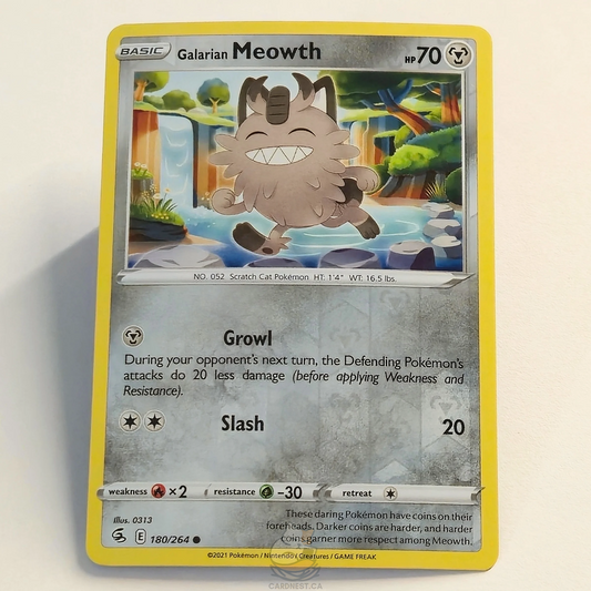 Galarian Meowth 180/264 Reverse Holo – Fusion Strike – Near Mint – English