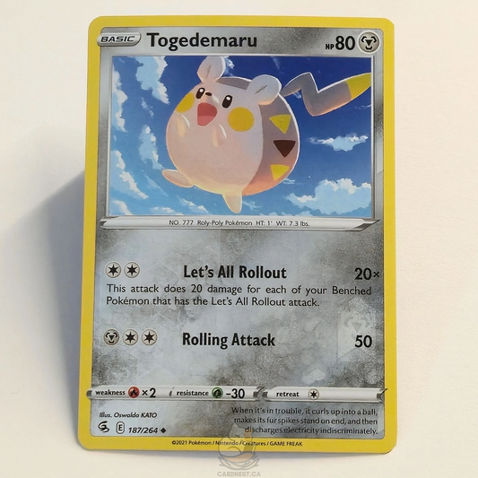 Togedemaru 187/264 Reverse Holo – Fusion Strike – Near Mint – English