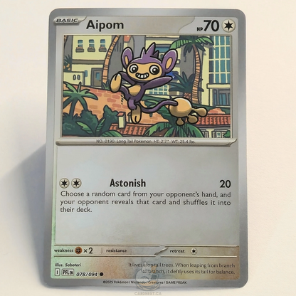 Aipom 078/094 Reverse Holo – Phantasmal Flames – Near Mint – English