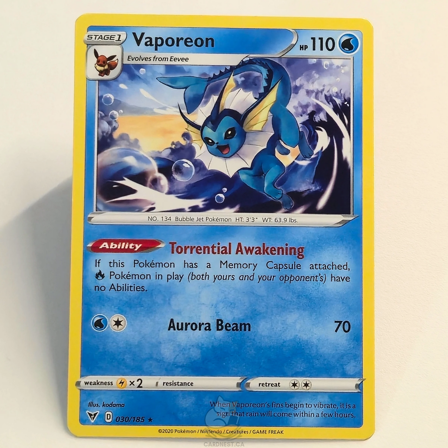 Vaporeon 030/185 – Vivid Voltage – Near Mint – English