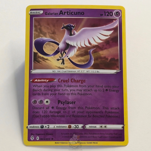 Galarian Articuno 063/203 Reverse Holo – Evolving Skies – Near Mint – English