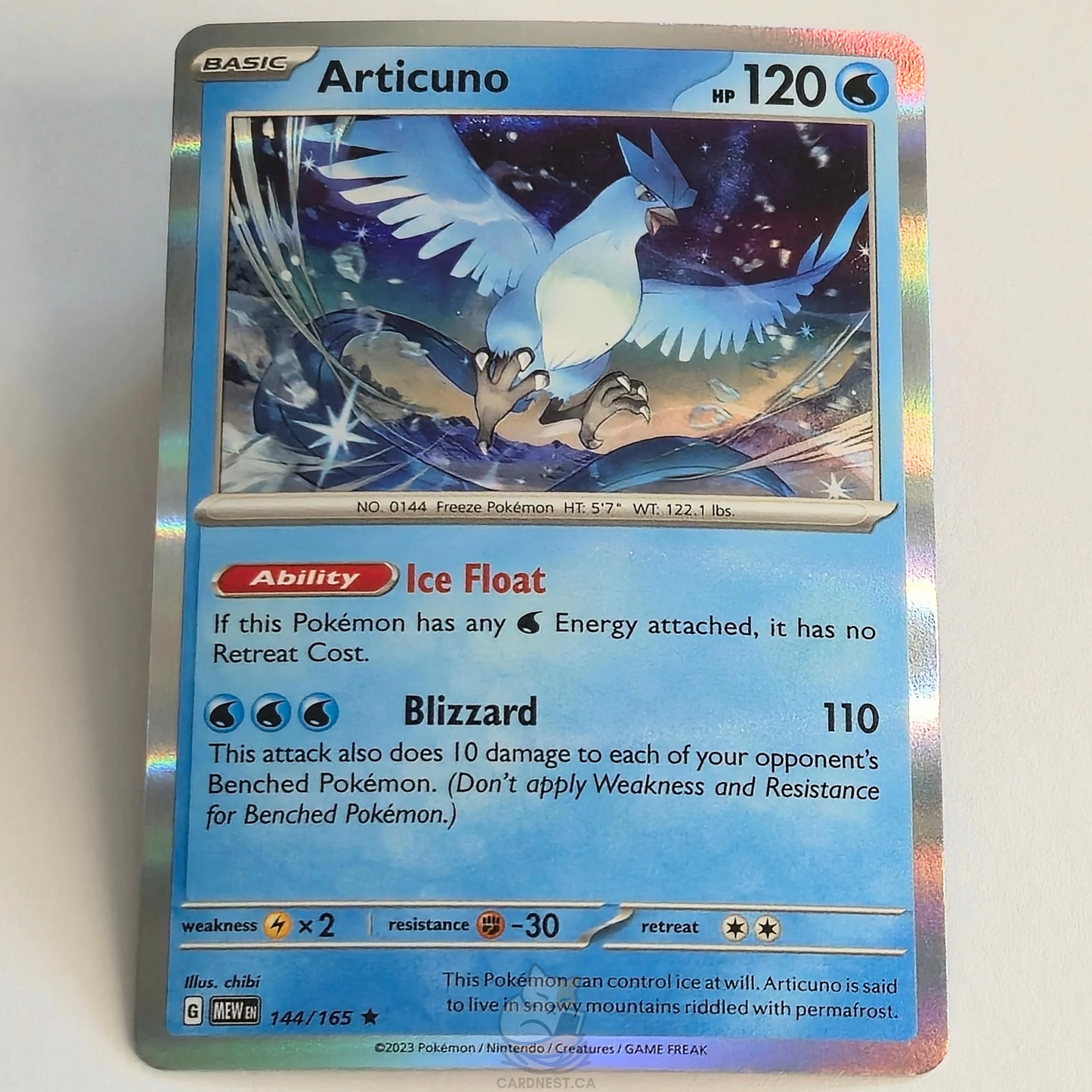 Articuno 144/165 Holo – Scarlet & Violet 151 – Near Mint – English