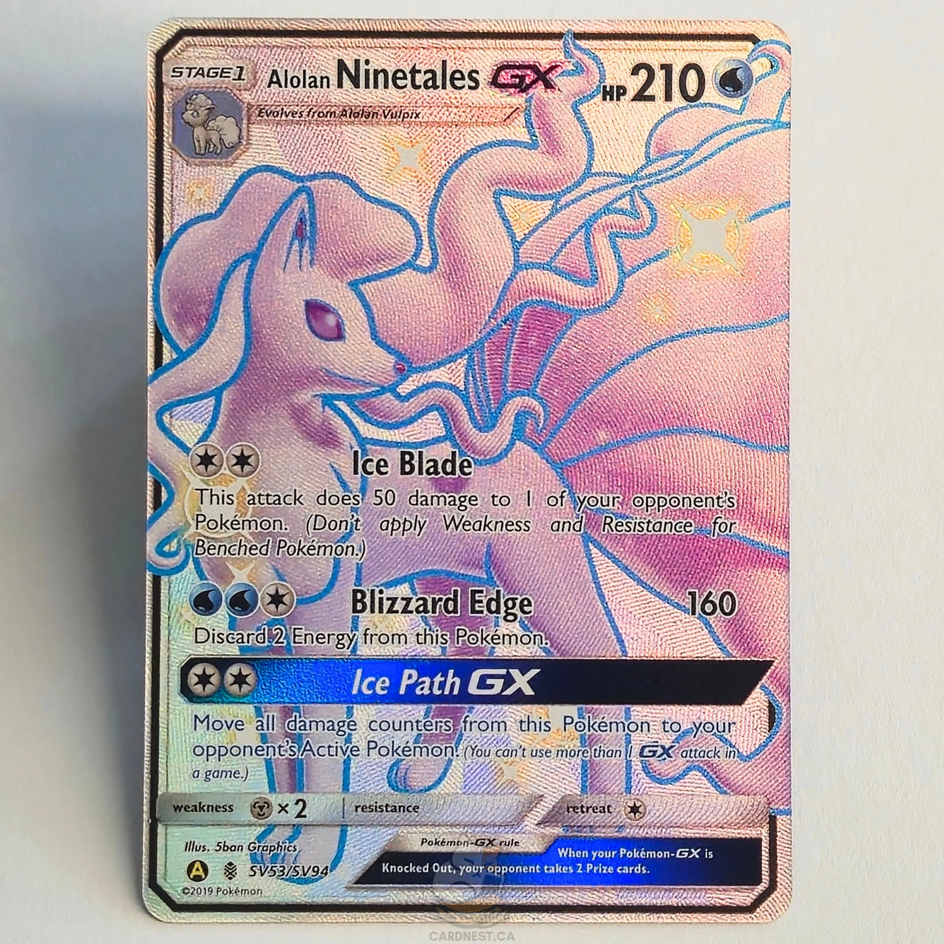 Alolan Ninetales GX SV53/SV94 Full Art Shiny Holo Rare – Hidden Fates: – CardNest