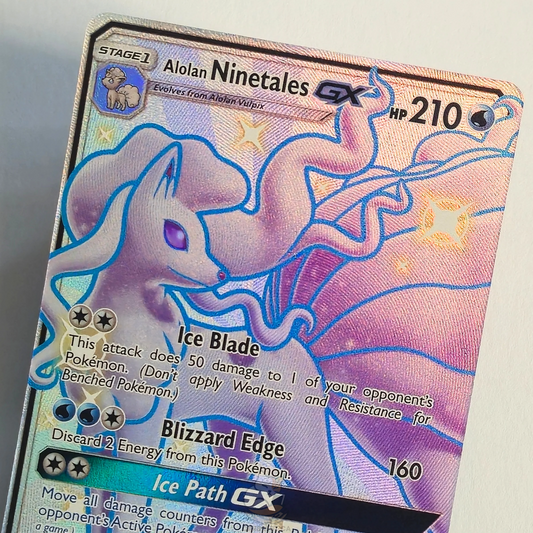 Alolan Ninetales GX SV53/SV94 Full Art Shiny Holo Rare – Hidden Fates: Shiny Vault – Near Mint – English