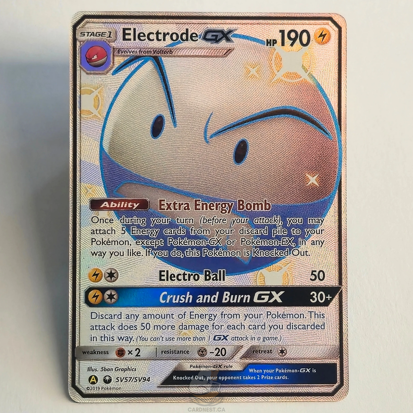 Electrode GX SV57/SV94 Full Art Shiny Holo Rare – Hidden Fates: Shiny Vault – Near Mint – English