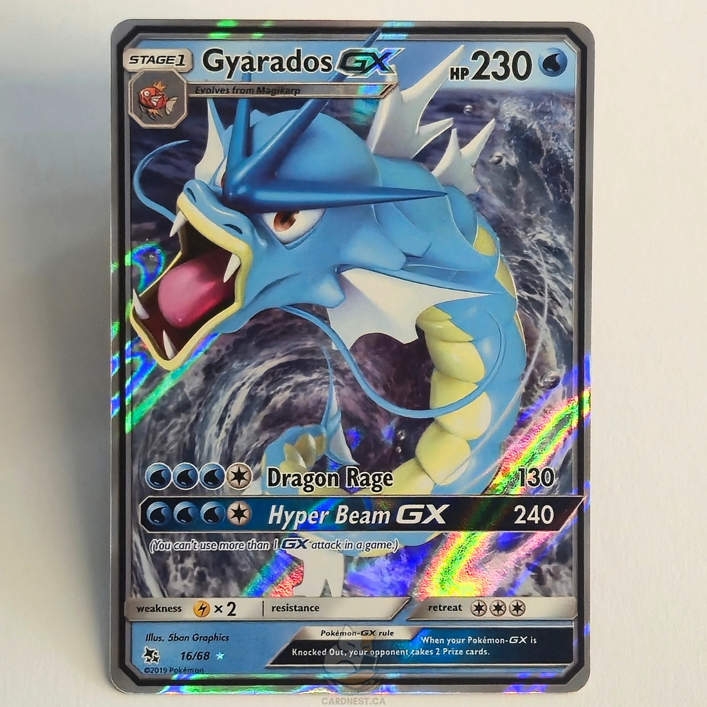 Gyarados GX 16/68 Full Art Ultra Rare – Hidden Fates – Near Mint – English