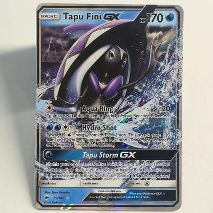 Tapu Fini GX 39/147 Full Art Ultra Rare – Burning Shadows – Near Mint – English