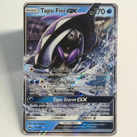 Tapu Fini GX 39/147 Full Art Ultra Rare – Burning Shadows – Near Mint – English