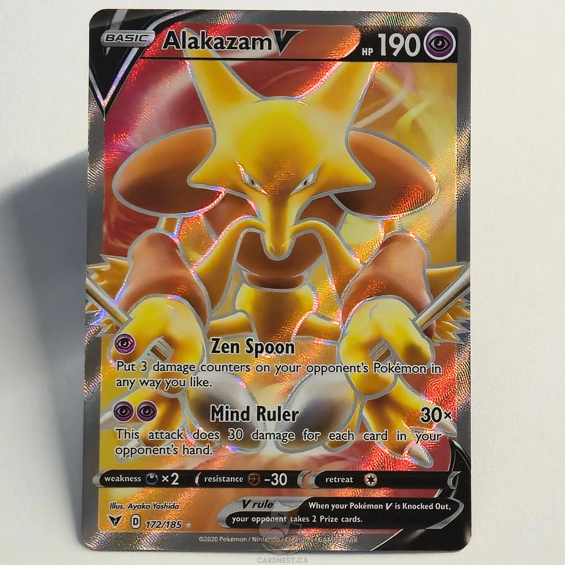 Alakazam V 172/185 Full Art Ultra Rare – Vivid Voltage – Near Mint – E – CardNest