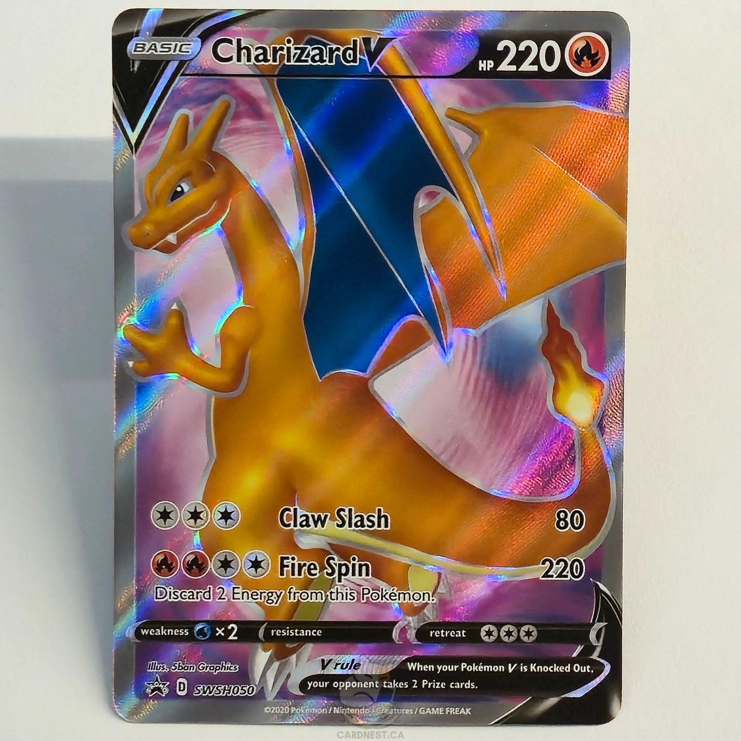 Charizard V SWSH050 Full Art Black Star Promo – Sword & Shield – Near Mint – English