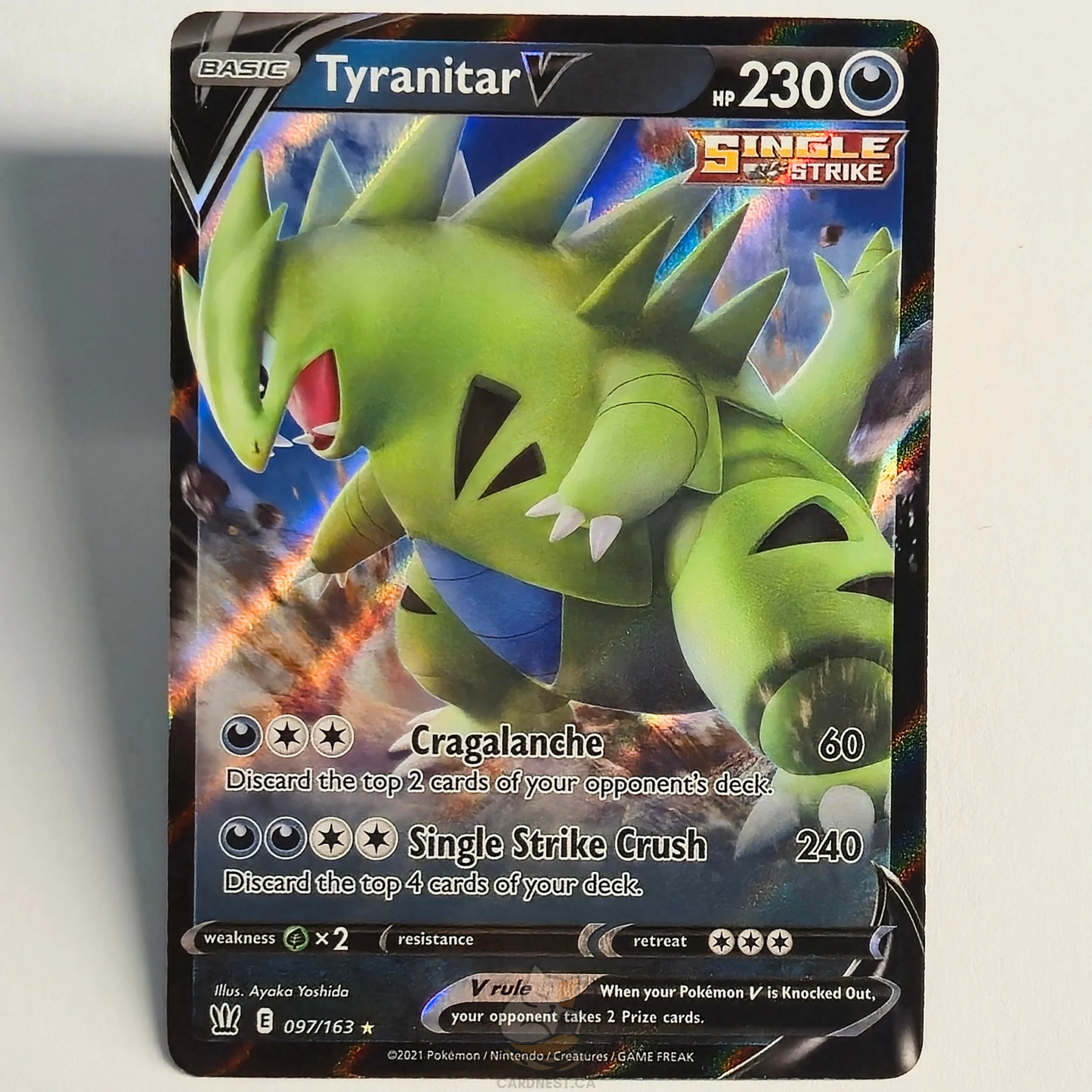 Tyranitar V 097/163 Full Art Ultra Rare – Battle Styles – Near Mint – English
