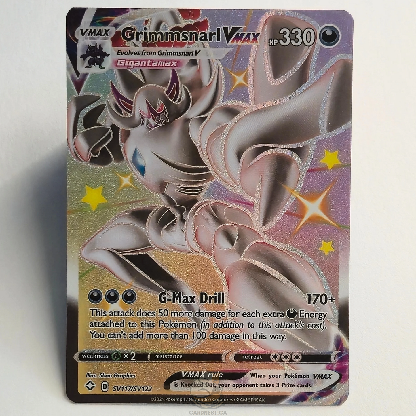Grimmsnarl VMAX SV117/SV122 Full Art Shiny Holo Rare – Shining Fates: Shiny Vault – Near Mint – English
