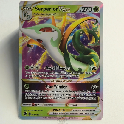 Serperior VSTAR 008/195 Full Art Ultra Rare – Silver Tempest – Near Mint – English