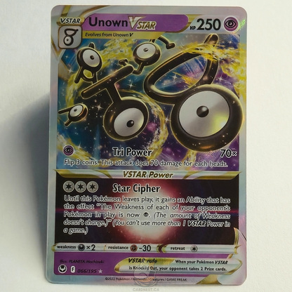 Unown VSTAR 066/195 Full Art Ultra Rare – Silver Tempest – Near Mint – English