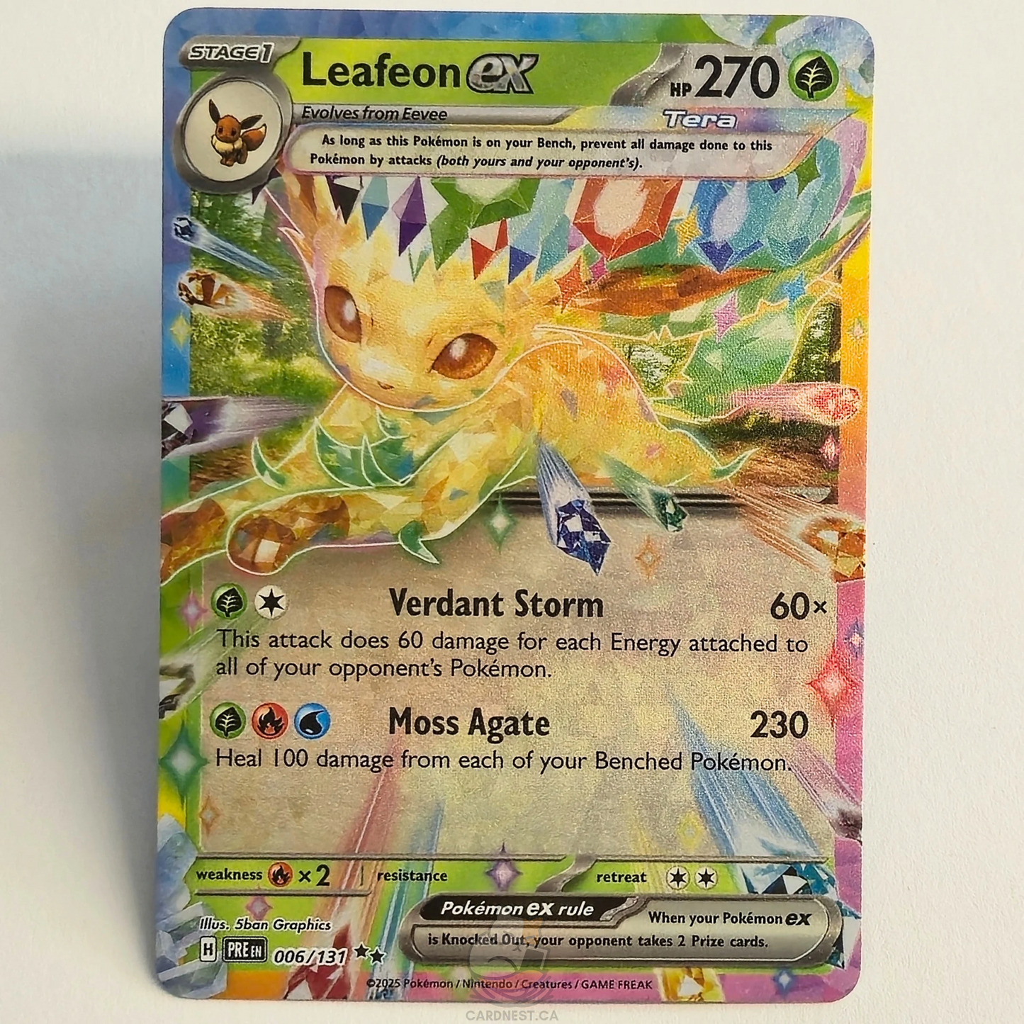 Leafeon ex 006/131 Holo Double Rare – Prismatic Evolutions – Near Mint – English